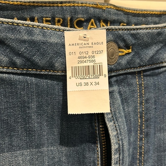 American Eagle Relaxed Straight Fit Men’s Jeans Size 38 x 34 NEW - Picture 4 of 14
